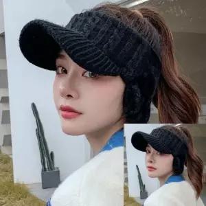 겨울 귀마개 겨울털모자 귀덮개모자 겨울 여자 귀덮개 니트 털 캐릭터장식 여성 밍크 골프 모자 캡 퍼