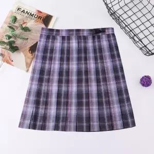 교복치마 바이올렛 체크패턴 교복 기장선택 학생복 (WFKC2TO)