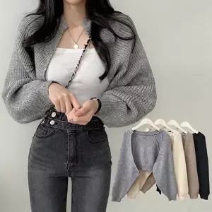여성 럽힙 스타일 볼레로 긴팔 크롭 가디건 (KYR-WF10521)