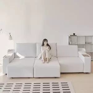 [포스트모던] 산드로 모션 전동 슬라이드 무빙 패브릭 4인 쇼파