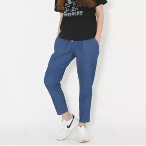 여름 여성 데님 캐주얼 팬츠 허리밴딩 청바지 (WFKBXEI)