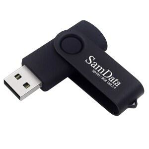 SamData USB 플래시 드라이브 8GB 1팩 2.0 썸 스위블 메모리 스틱 데이터 저장 점프 LED 표시등이 있는 Zip 드라이브(블랙, 8GB-1팩)