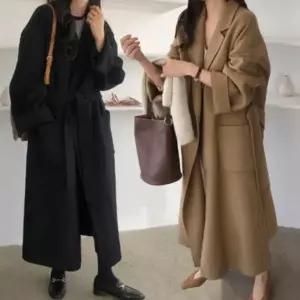 여성롱코트 여자 겨울 오버핏 모던 모직 롱 코트