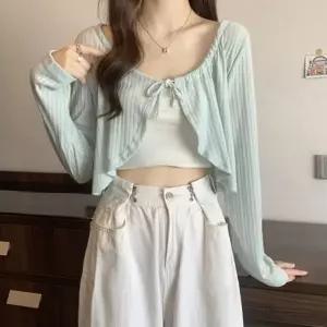 스트링크롭가디건 크롭볼레로가디건