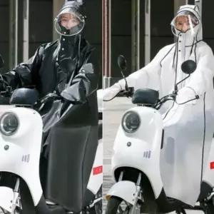 고급 여성 레인코트 자전거 오토바이 우비 우의 비옷