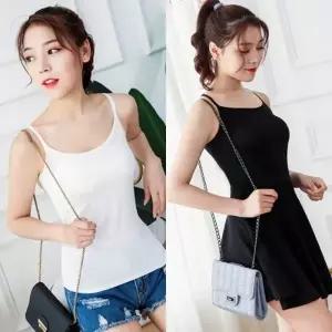 여성 이너 티셔츠 데일리 모달 면 민소매 나시티