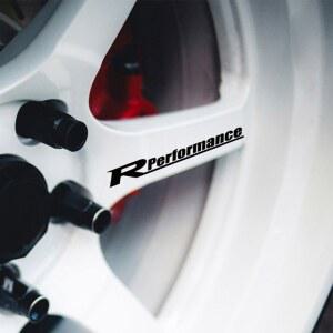 자동차 휠 반사 스티커, 자동차 림 휠 허브 바디 레이싱 R 퍼포먼스 스타일 비닐 필름 데칼, 자동차 튜닝 액세서리, 4