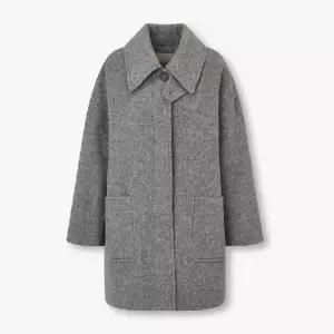 보브 울 블렌드 히든 버튼업 박시 코트7125416701 881940