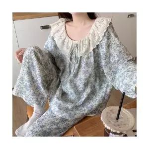 록쉬블몰 커플 잠옷세트 공주풍 잠옷 봄 가을 상큼 긴팔 바지 세트 아우터 HO3