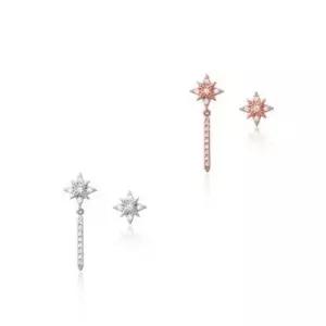 92.5 Silver-pin 큐빅 별 스틱 드롭 은침 귀걸이 W0315E9