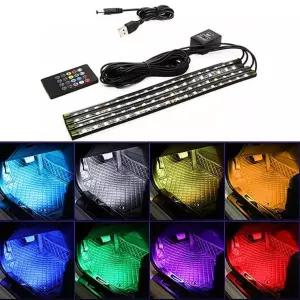 우리파파 자동차 풋등 USB 차량용 무드등 소리반응 RGB LED바