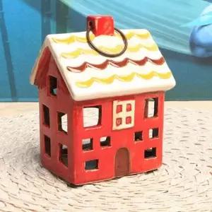 유럽풍 OBE510Y0 미니하우스 캔들홀더 장식소품 (붉은집)