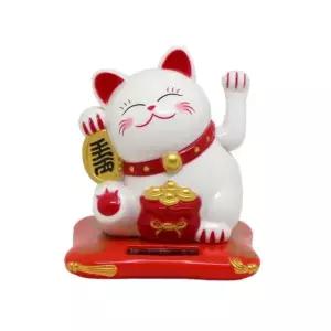 손흔드는 VSO010W1 마네키네코 개업인테리어 복고양이인형 충전