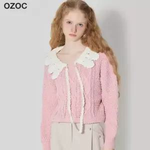 오조크 레이스 칼라 니트 탑