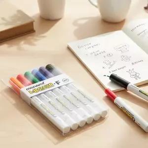 칼라 유성 매직 네임펜 0.7mm 중간굵기 FINE 6색 세트