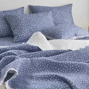 싱글이불 침구세트 줄누비 스프레드 싱글 블루