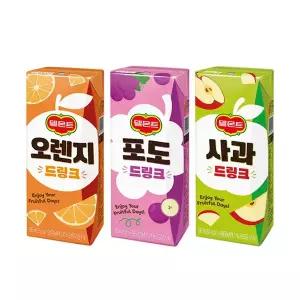 델몬트 드링크팩 3종 190ml 오렌지/ 10팩+포도/ 10팩+사과/ 10팩 총30팩
