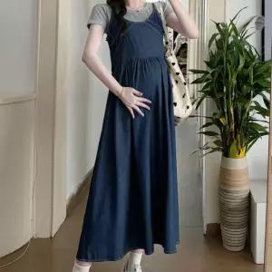 여름 임산부 멜방 원피스 임부복 편안한 임산부옷 산전 산후용 드레스