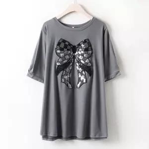 리본스팽글A티 MN2241M404 빅사이즈 사이즈에서 자유로운 그녀~