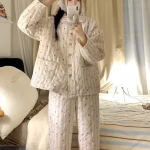 커플 잠옷세트 잠옷 겨울 누빔 스트라이프 레인보우 퀼팅 패딩 실내복 세트 원픽4