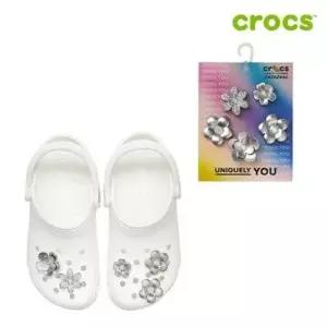 [크록스]모노크롬 실버 플라워 지비츠 5개세트 10013258_CA