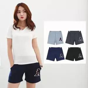 여성 자수패치 포인트 여름 밴딩 3부 반바지 트레이닝팬츠 WFLQ74L