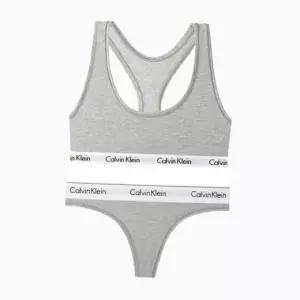 [Calvin Klein]UNDERWEAR CK 여성 코튼 스포츠브라 브라렛티팬티 세트 QP1114F3786 GREY 698379
