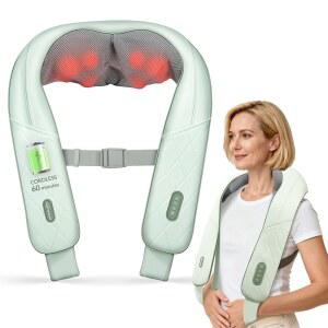 열이 있는 스네일락스 무선 목 마사지기 를 위한 시아츠 어깨 4D 반죽 백 베개 충전식 휴대용 여성 남성을 선물/선물
