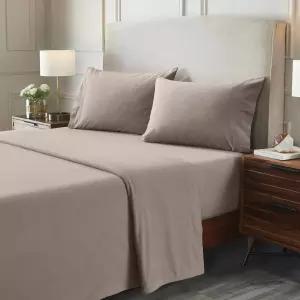 플란넬 브러시드 코튼 침대 시트 세트 부드럽고 따뜻한 침구 모던 솔리드 침실 장식 트렐리스 컬렉션 플랫