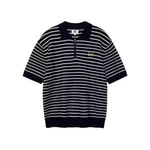 [LEE]스트라이프 하프 집업 반팔 니트 네이비 LE2402KT07NA 699742