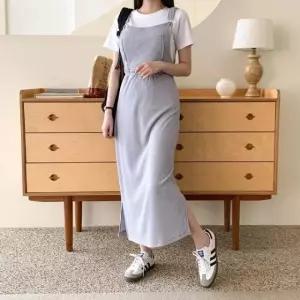 고품질 새틴스커트 청치마 플스커트 롱 a라인스커트 포 청치마 (WFKKO8U)