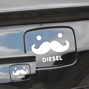 수염 디자인 차량 주유구 스티커 자동차 외관 장식 아이템 화이트 차량용 (WFKKYUJ)