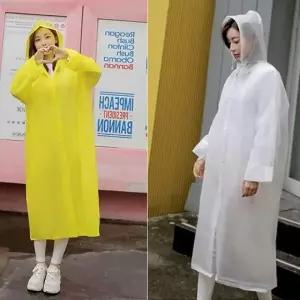 휴대용 EVA 방수 우의 남녀 레인 판초 다회용 우비