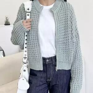 [라일리여성의류] Rly 캐주얼 여성 크롭 자켓 집업 여성 니트 자켓 간