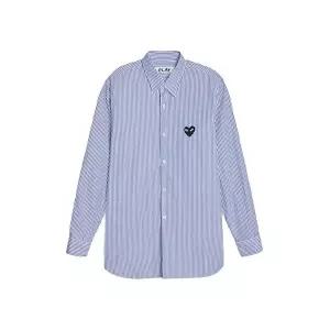 [꼼데가르송]26SS 블랙 하트 스트라이프 셔츠 블루 AX-B018-051-1