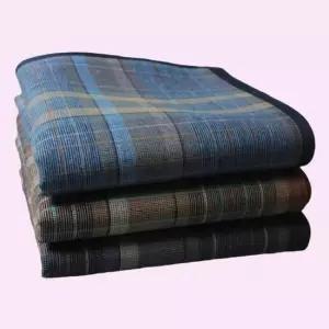 체크 무늬 선물 남성 3종세트 휴대용 선물 면수건 손면수건 남자손수건 스카프