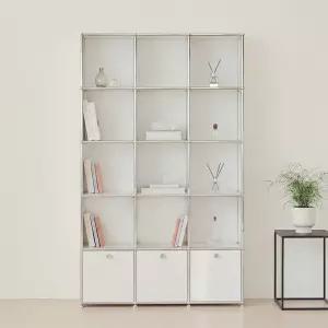 포스트모던 발렌 3X5 미드센츄리 거실 책장 1200 5단 C3 (3도어)