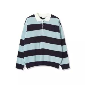 남자 단가라 럭비 카라넥 긴팔 니트티 AC-KN-Q61-소라