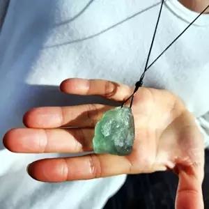 원석 데일리 간편목걸이 천연 그린 스톤 액세서리-WFIK64K