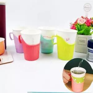 홀더 255WEO61 받침 손님 탕비실 10P 종이컵받침 손잡이 종이컵