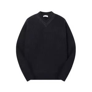 [롯데백화점]본매그넘 브이존 라인로드 시보리 일반핏 네이비 브이넥 니트 BN4FSW822