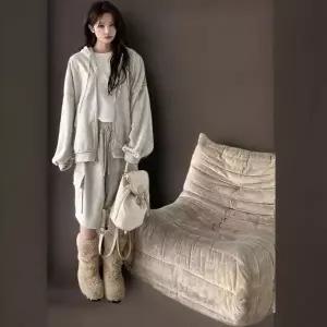 여성 카고 스타일 후드 집업 반바지 세트 루즈핏