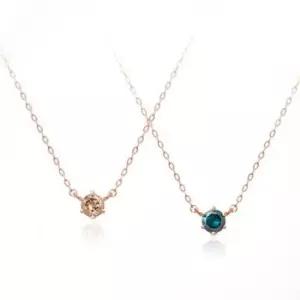 14K 로즈골드 아이리스 1부 천연 다이아몬드 목걸이