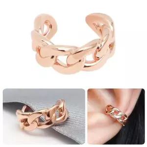 14KGP 빅 체인 로즈골드 링 귀찌 이어커프