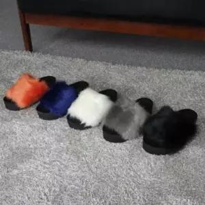 토끼털 인조 여성슬리퍼 여자슬리퍼 겨울 퍼 통굽 5cm WD8217B