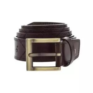 [헤지스](대구신세계)[26SS][HAZZYS ACC] 브라운 로고패턴 소가죽 벨트 HJBE6E013W3