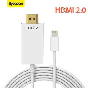 iphone 호환 디지털 AV 어댑터 용 Lightning-HDMI 2.0 케이블 TV 프로젝터 모니터 1080P HD 비디오 동기화