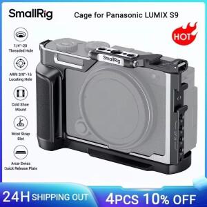 LUMIX S9용 SmallRig 카메라 케이지 목재 손잡이 및 Arca-스위스 퀵 릴리스 플레이트 포함 삼각대 -4515