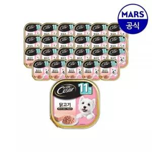 시저 강아지 습식캔 11세이상 닭고기 100g 24개