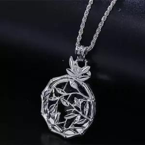 대나무 이중 돋보기 실버 화려한 스윙 휴대용 목걸이 롱